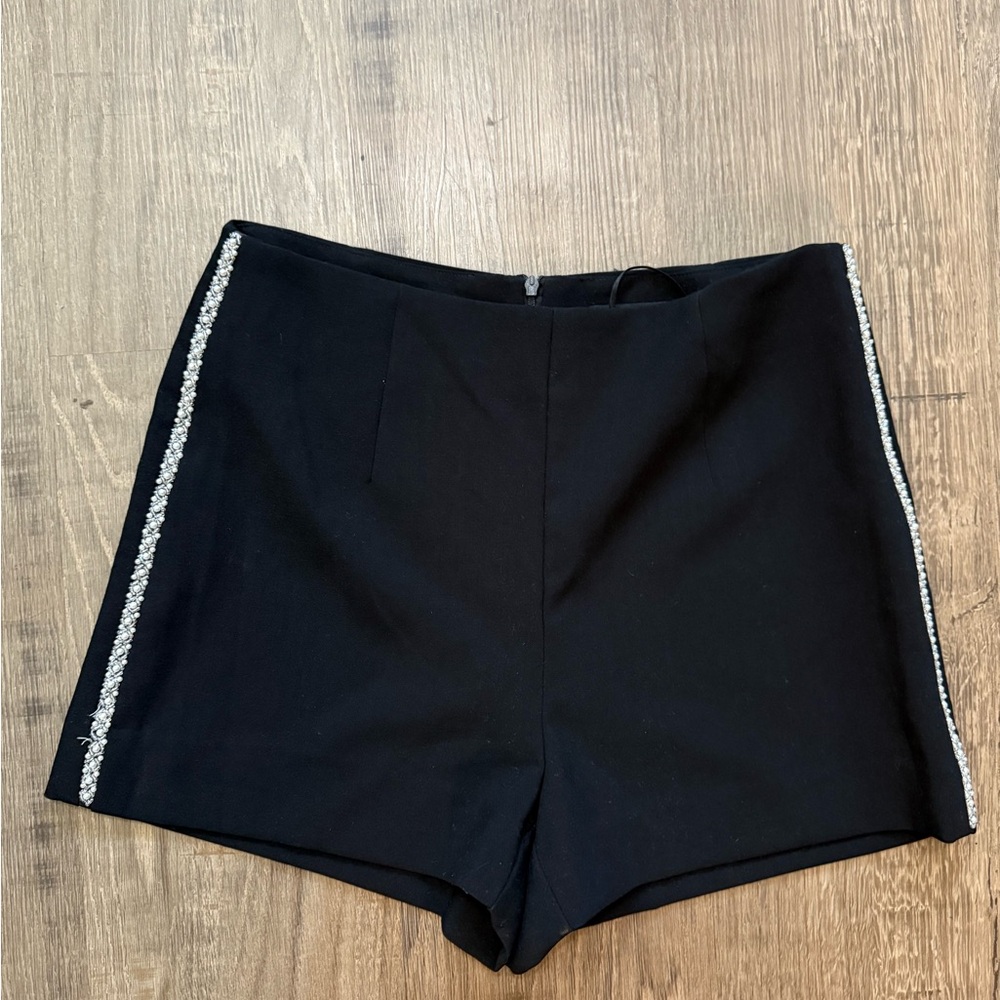 Zara Black Pearl Embellished Shorts